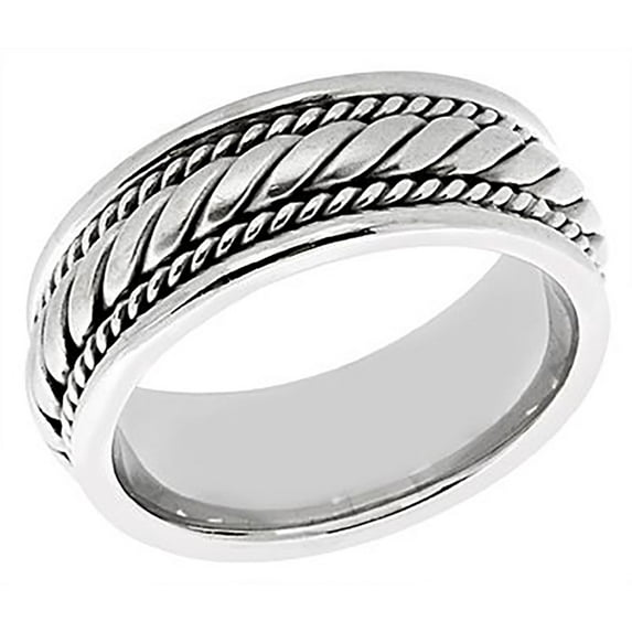 14k Yellow Gold 7MM Twisted Rope Design Wedding Band Comfort Fit Size 5