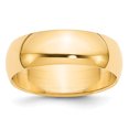 thumbnail image 1 of 14k Yellow Gold 7mm Half Round Band Size 13.5, 1 of 1