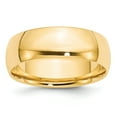 thumbnail image 1 of 14k Yellow Gold 7mm Lightweight Comfort Fit Wedding Band Size 5.5 CFL070, 1 of 5