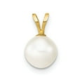 thumbnail image 1 of 14k Yellow Gold 7mm White Freshwater Cultured Pearl Pendant Necklace - Pendant for Women, 1 of 2