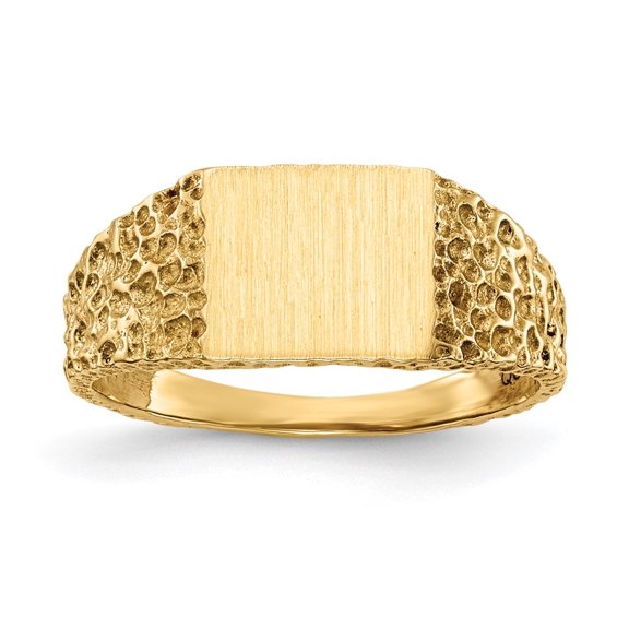 14k Yellow Gold 8.0x7.0mm Open Back Signet Ring