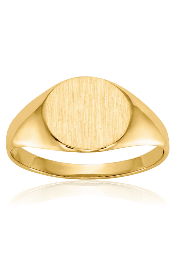 14K Solid Yellow Gold Custom Engraved Signet Ring Handmade Personalized Monogram Initial Letter Band