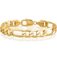 thumbnail image 1 of 14K Solid Yellow Gold 10mm Figaro Link Chain Bracelet, 1 of 4