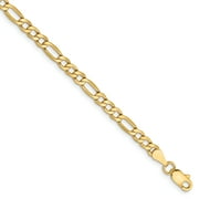14k Yellow Gold 8 Inch 3.5mm Link Figaro Lobster Clasp Bracelet Chain Fine Jewelry For Women Gifts For Her