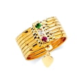 thumbnail image 1 of 14k Yellow Gold 8mm Cubic Zirconia 7days Band Ring Size 6 Ring for Women and Men - 5.1 Grams, 1 of 2