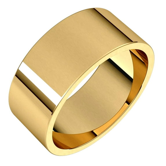 14k Yellow Gold 8mm Flat Band Ring Size 8.5 Ring for Women and Men - 7.8 Grams