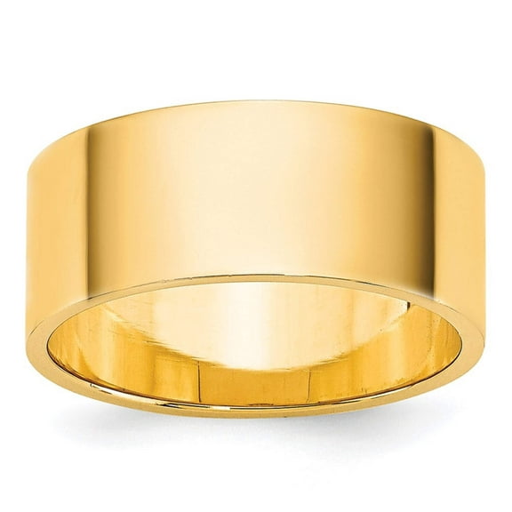 14k Yellow Gold Solid Polished Lightweight 8mm Ltw Flat Band Size 13 Ring - Jewelry Gift for Mom