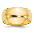 thumbnail image 1 of 14k Yellow Gold 8mm Lightweight Half Round Wedding Band Size 11, 1 of 1