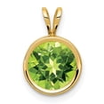 thumbnail image 1 of 14k Yellow Gold 8mm Peridot bezel Pendant Charm, 1 of 1