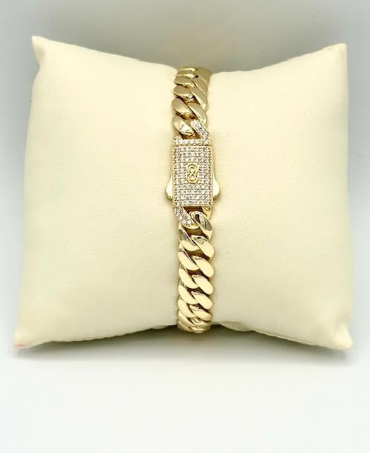 OC JEWELRY 14k Yellow Gold 8mm Royal Monaco Miami Cuban Link Chain Bracelet.