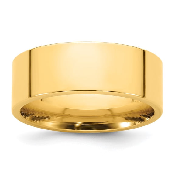 8mm Gold Edging 14k Yellow Gold 6mm Standard Weight Comfort Fit Wedding Band Size 13.5 ...
