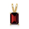thumbnail image 1 of 14k Yellow Gold 8x6mm Emerald Cut Garnet Pendant Charm, 1 of 2