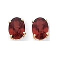 thumbnail image 1 of 14k 8x6mm Oval Checker-cut Garnet Post Earrings XE88GC, 1 of 4