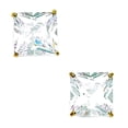 thumbnail image 1 of 14k Yellow Gold 8x8mm Square Cubic Zirconia Basket Set Earrings Stud Earring for Women, 1 of 2