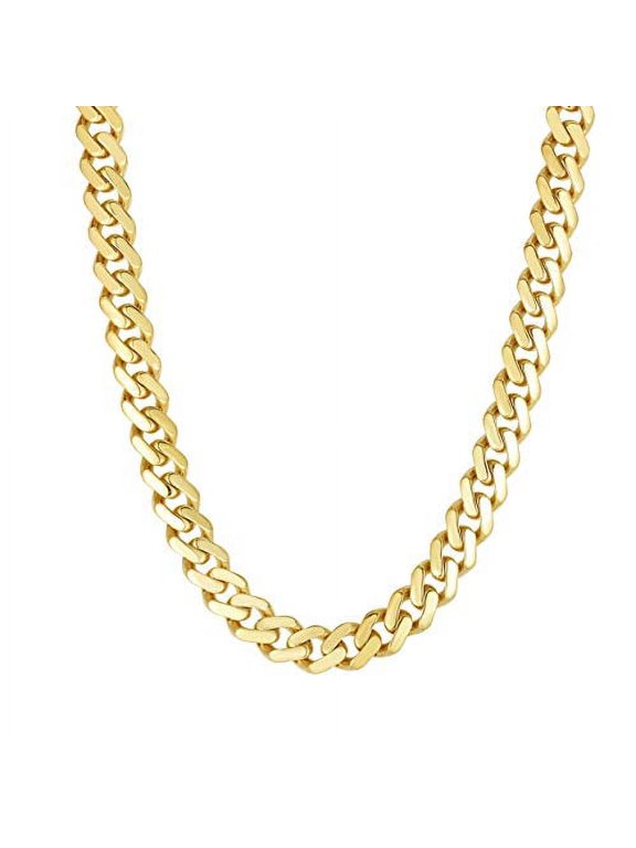 JewelStop 14K Yellow Gold 9.5mm Polished Chain with Box Side Push Clasp 22 Inches