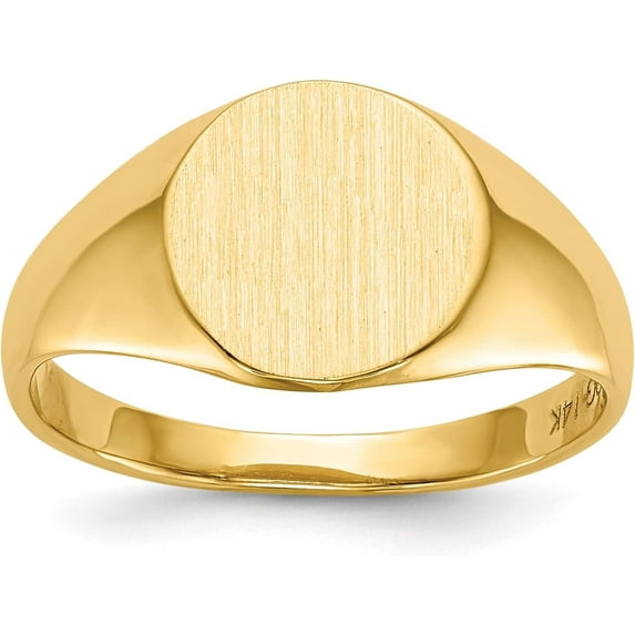 14k Yellow Gold 9.5x10.0mm Open Back Signet Ring - Ring Size 6.0