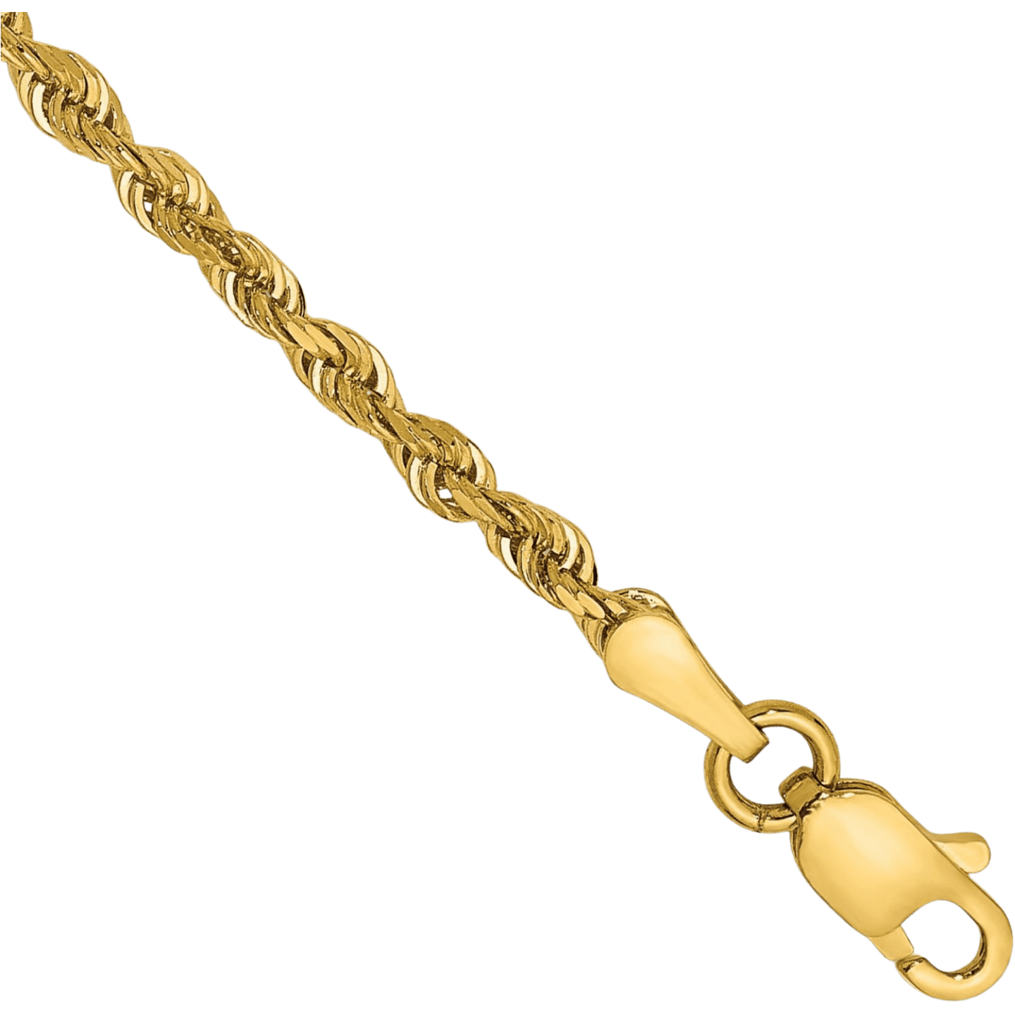 14K Solid Yellow Gold 2.25mm Quadruple Rope Chain Anklet Summer Beach Foot Ankle Bracelet