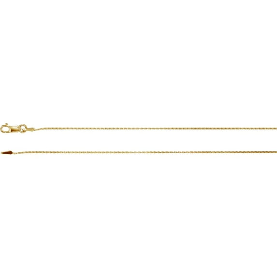 14k Yellow Gold .9mm Necklace 16 Inch Wheat Chain With Lobster Chain Necklace for Women and Men