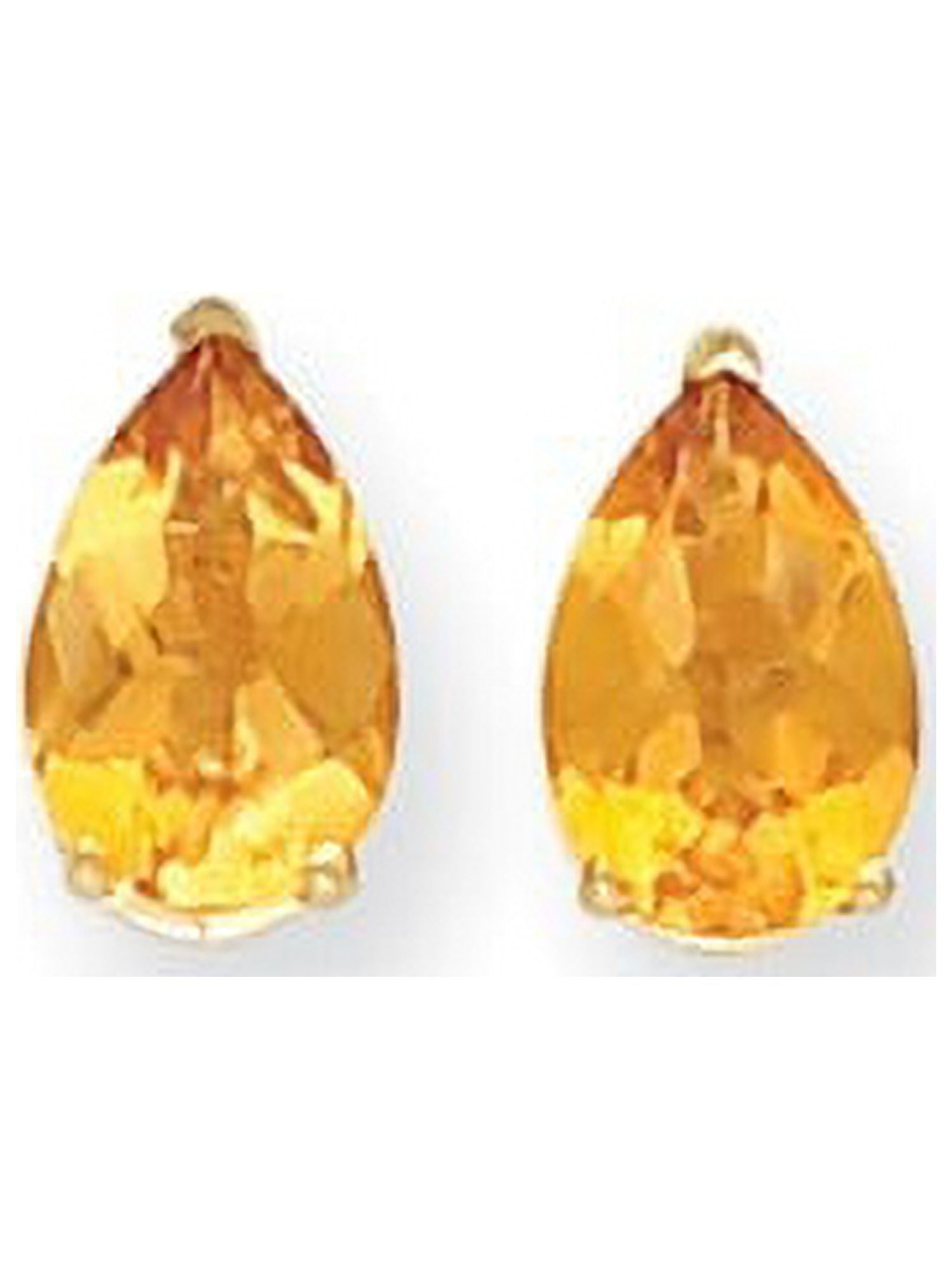 14k 9x6mm Pear Checker-cut Citrine Post Earrings XE82CC - Walmart.com