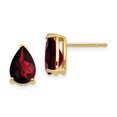 thumbnail image 1 of 14k 9x6mm Pear Checker-cut Garnet Post Earrings XE82GC, 1 of 4
