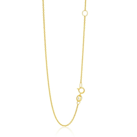 14k Yellow Gold Adjustable Cable Chain 1.1mm 18 in