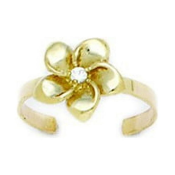 14k Yellow Gold Adjustable Flower Body Jewelry Toe Ring