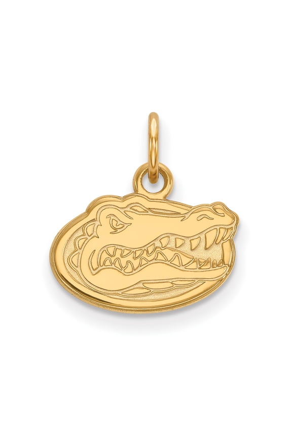 14k Yellow Gold Alligator Head Pendant for Necklace or Bracelet, Unisex Reptile Charm with Gator Symbol, Florida Sports Mascot Jewelry for Alumni and Fans, School Spirit Accessory