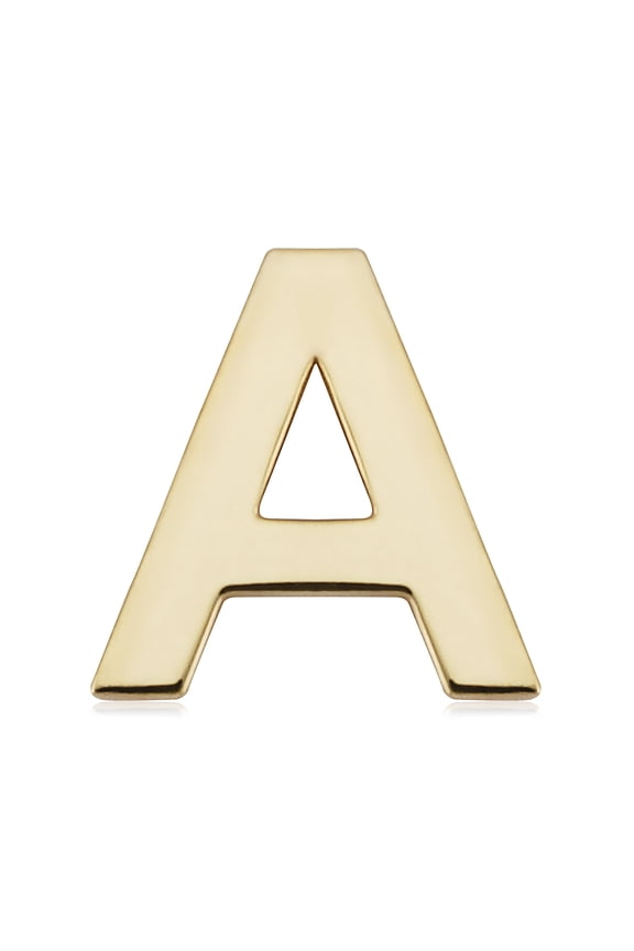 Au Naturale 14k Yellow Gold Alphabet Initial Single Stud Earring