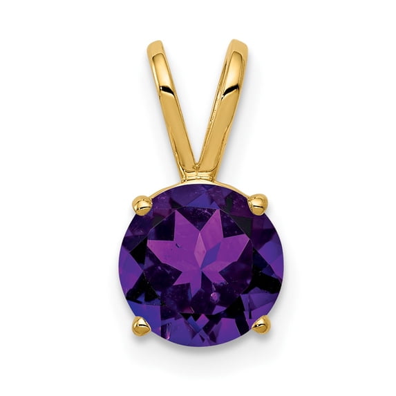 14k Yellow Gold Amethyst Pendant Charm