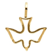 14k Yellow Gold Angel From Heaven Holy Spirit Dove Medal Pendant Christian Charm Jewelry Female