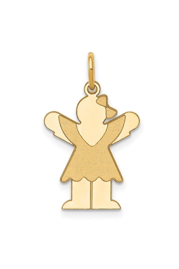 14k Yellow Gold Angel Pendant with Bow and Dress Design, Religious Symbol of Protection and Love, Spiritual Jewelry for Women, Christian Faith Necklace, Guardian Keepsake Charm