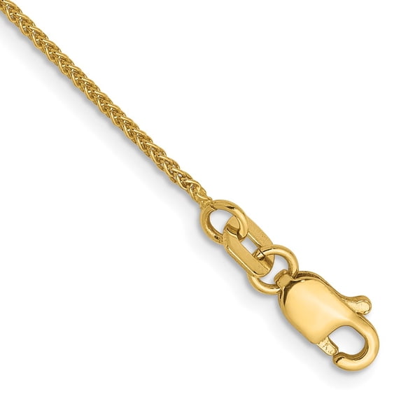 14k Yellow Gold Anklet 9 inch 1 mm Spiga (Wheat) Chain