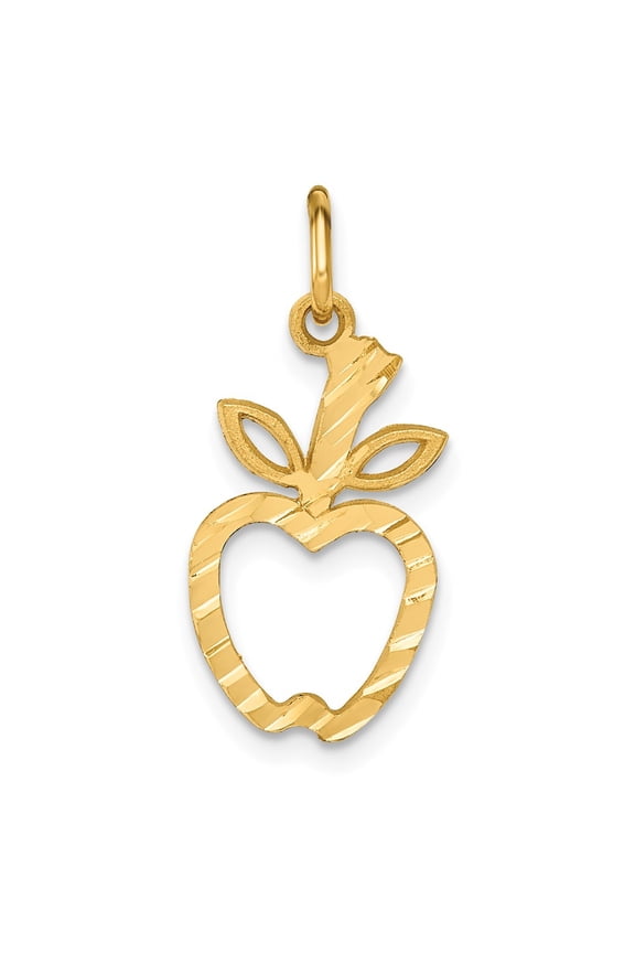 14k Yellow Gold Apple Charm