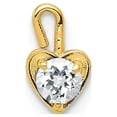 thumbnail image 1 of 14k Yellow Gold April Birthday Month Synthetic Stone Heart Charm, 1 of 4