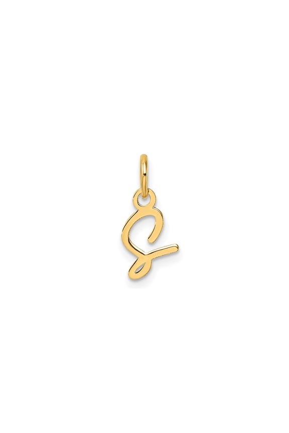 14k Yellow Gold Arabic Ayn Pendant for Women or Unisex Wear, Polished Script Design, Islamic Heritage Jewelry, Cultural Symbol Charm Necklace