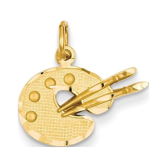 14k Yellow Gold Artist Palette Charm