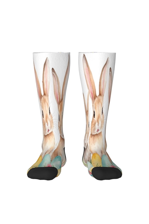 Happy Easter Print Compression Socks for Both Men And Women for Running, Travel, Flight, Nurse