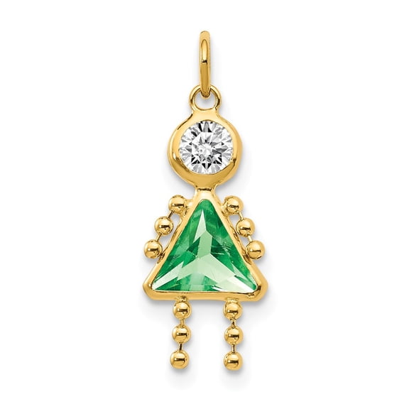 14k Yellow Gold August Girl Birthday Month Colored Stone Charm