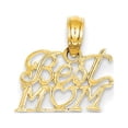 thumbnail image 1 of 14k Yellow Gold BEST MOM with Heart Charm Pendant, 1 of 4