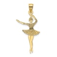 thumbnail image 1 of 14k Yellow Gold Ballerina Pendant for Women, Ballet Dancer Jewelry Charm in Mid-Pose, Artistic Symbol of Grace and Dance, Elegant Fine Jewelry Accessory, 1 of 6