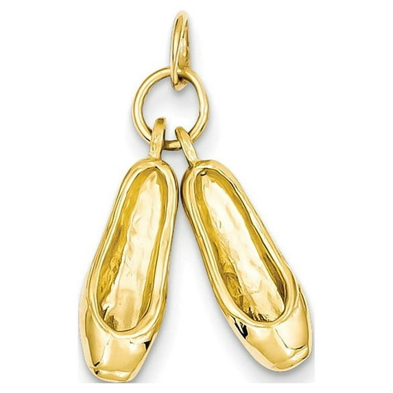 14k Yellow Gold Ballet Slippers Charm