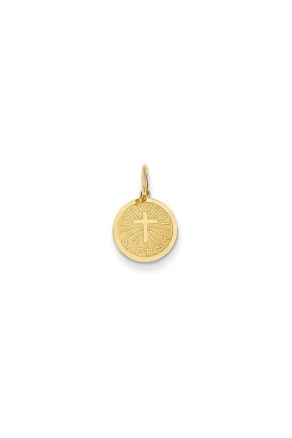 14k Yellow Gold Baptism Charm - .3 Grams - Measures 10x10mm