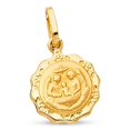 thumbnail image 1 of 14k Yellow Gold Baptism Coin Pendant Christian Charm Polished Design Solid Genuine 15 x 12 mm, 1 of 1