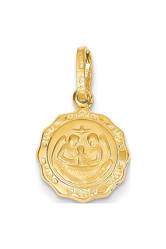 14k Yellow Gold Baptism Polished Charm