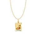 thumbnail image 1 of 14k Yellow Gold Baptismal Scroll Pendant with 0.8-mm Yellow Gold Square Wheat Chain, 1 of 3