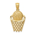 thumbnail image 1 of 14k Yellow Gold Basketball in Hoop Pendant, 1 of 5