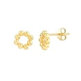 thumbnail image 1 of 14k Yellow Gold Bead Circle Stud Earrings Stud Earring for Women, 1 of 2