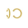 thumbnail image 1 of 14k Yellow Gold Bead Design Earrings Cuff Stackable Bangle Bracelet Ear Cuff for Women, 1 of 2