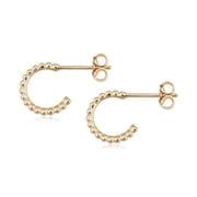 Au Naturale 14k Yellow Gold Beaded Open Hoop Earrings | Made In Italy
