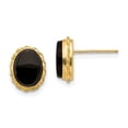 thumbnail image 1 of 14k Yellow Gold Bezel Simulated Onyx Earrings - Measures 7x7mm, 1 of 2